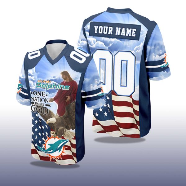 Dolphins One Nation Under God American 2025 Football Jersey 2