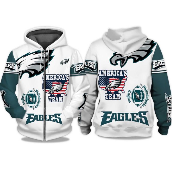 Eagles Americas Team Zip Hoodie 1