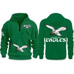 Eagles Throwback Green 2025 Quarter Zipper Hoodie