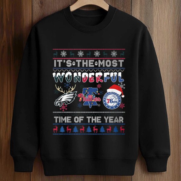 Eagles x Phillies x 76ers It’s The Most Wonderful Time Of The Year Shirt