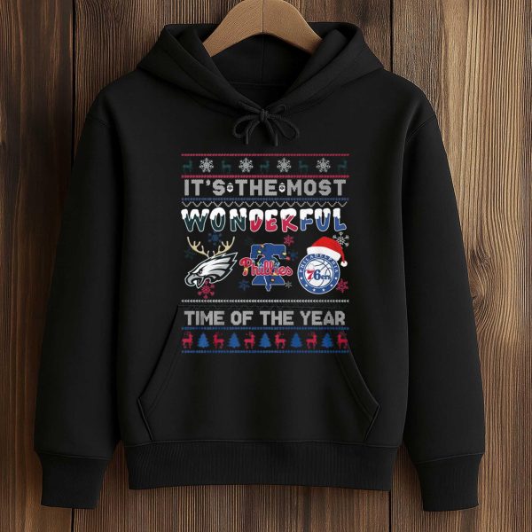 Eagles x Phillies x 76ers It’s The Most Wonderful Time Of The Year Shirt