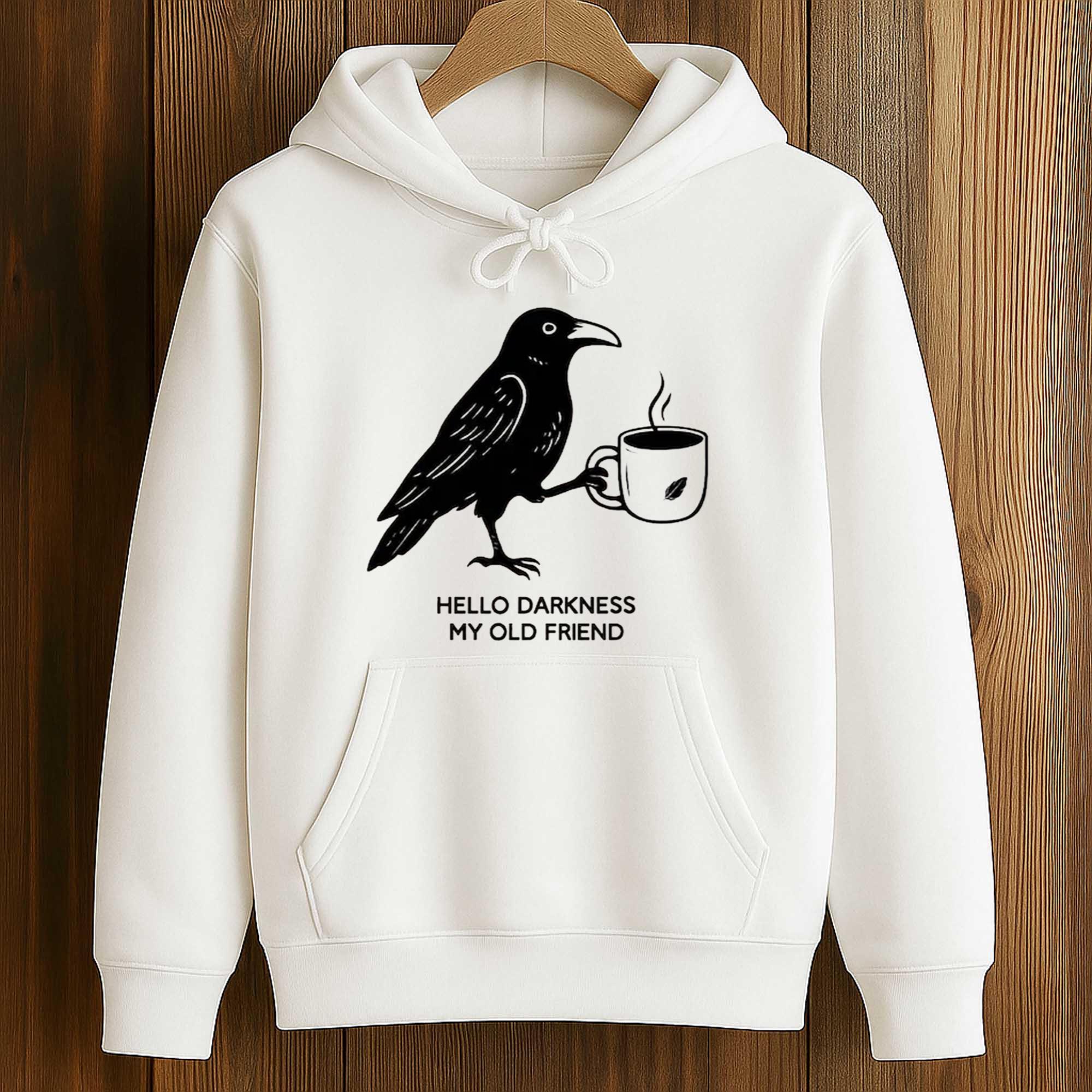 Hello Darkness My Old Friend Crow Coffee Shirt 4 Hello Darkness My Old Friend Crow Coffee Shirt 4