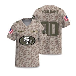 49ers Veterans Day 2025 V neck Short Sleeve Jersey
