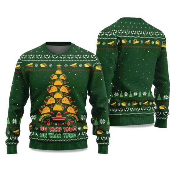 2025 Oh Taco Tree Ugly Christmas Sweater 1