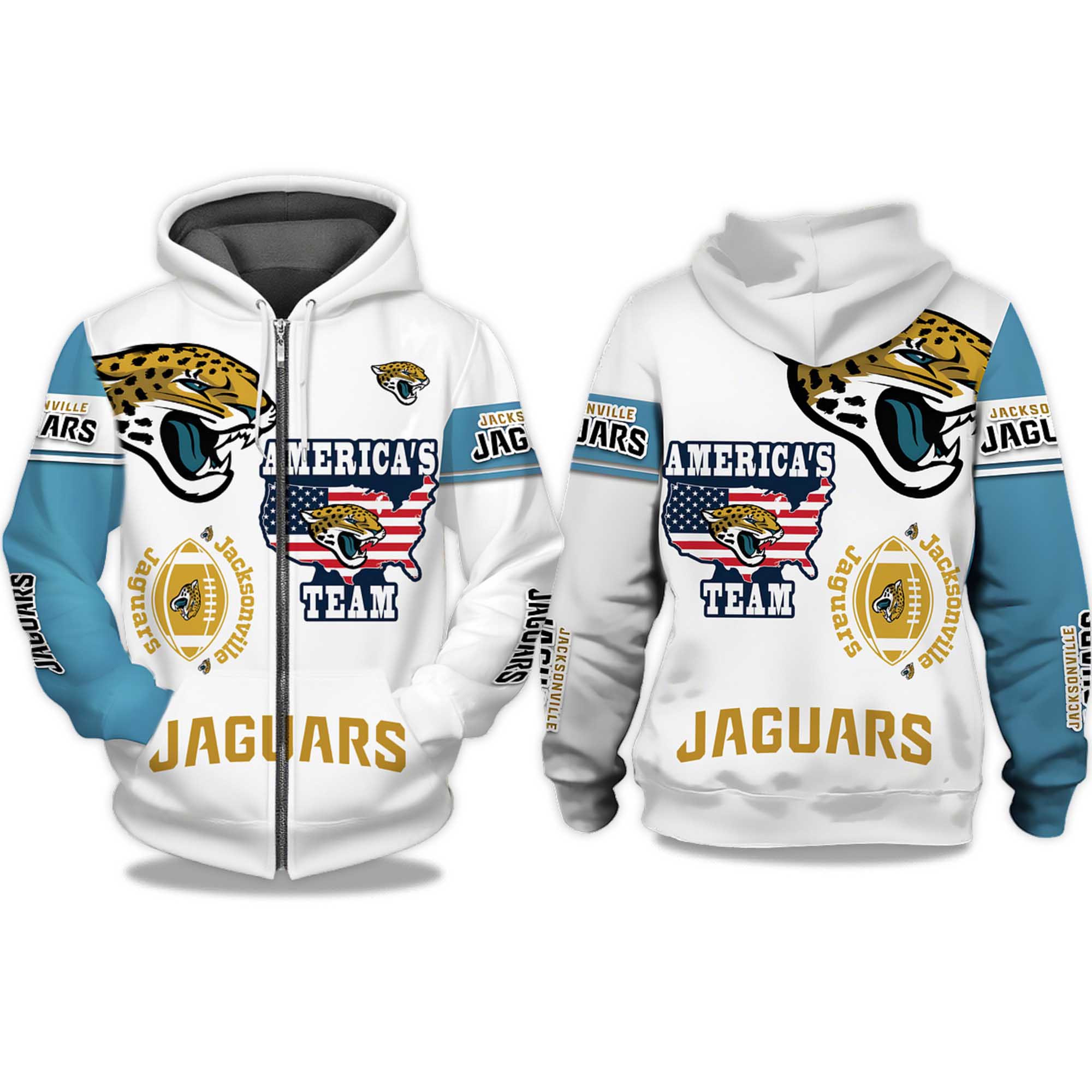Jaguars America's Team Zip Hoodie Jaguars America's Team Zip Hoodie
