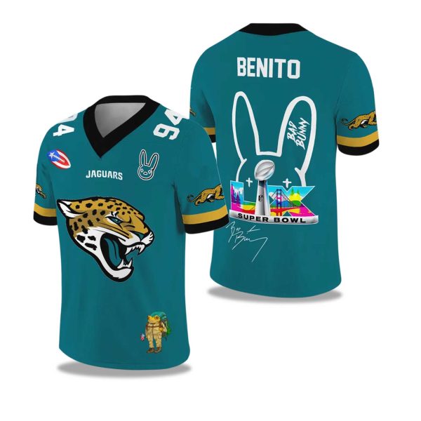 Jaguars Bad Bunny Bowl LX 2025 2026 Football Jersey 1