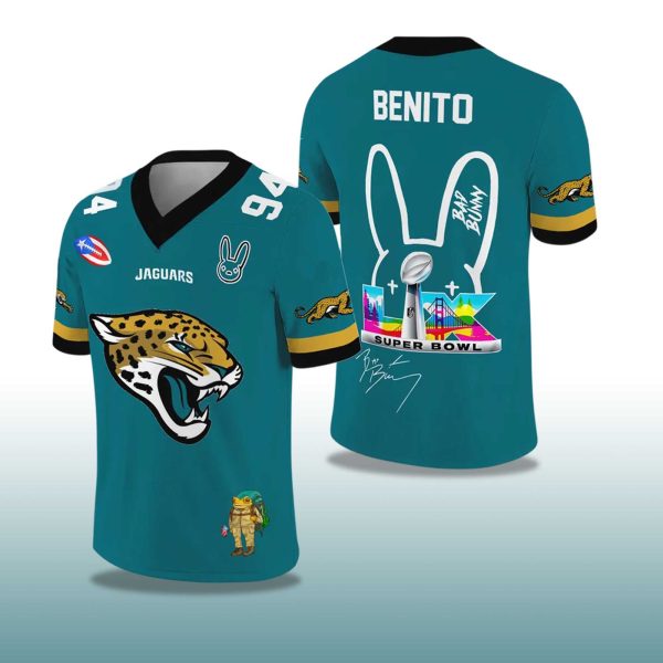 Jaguars Bad Bunny Bowl LX 2025 2026 Football Jersey 2