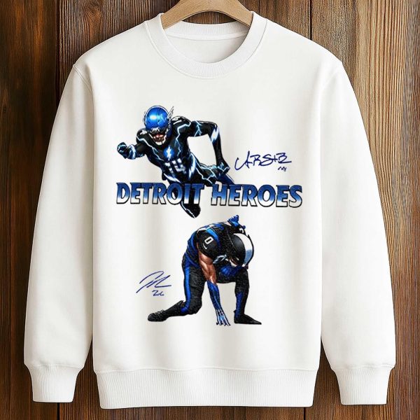 Jahmyr Gibbs And Amon Ra St Brown Detroit Heroes Shirt