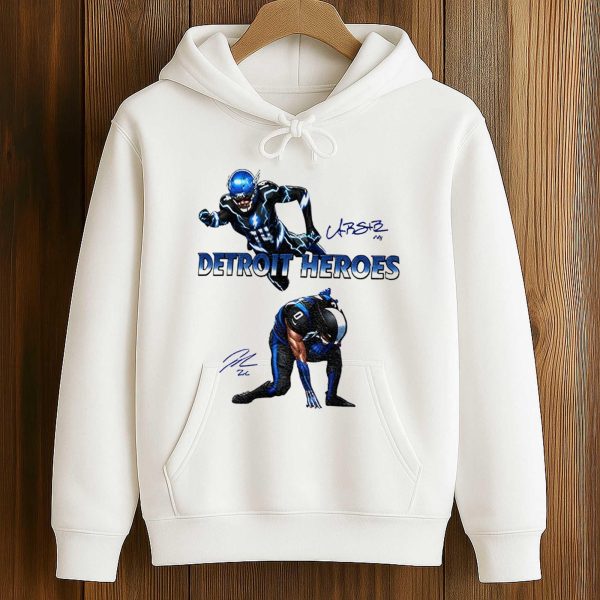 Jahmyr Gibbs And Amon Ra St Brown Detroit Heroes Shirt