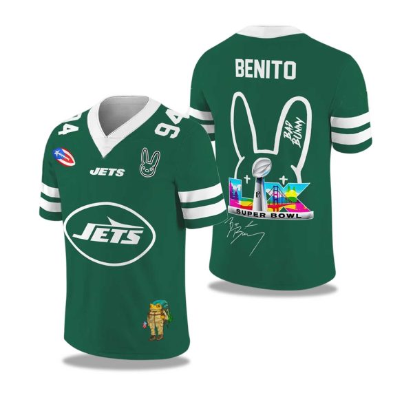 Jets Bad Bunny Bowl LX 2025 2026 Football Jersey 1