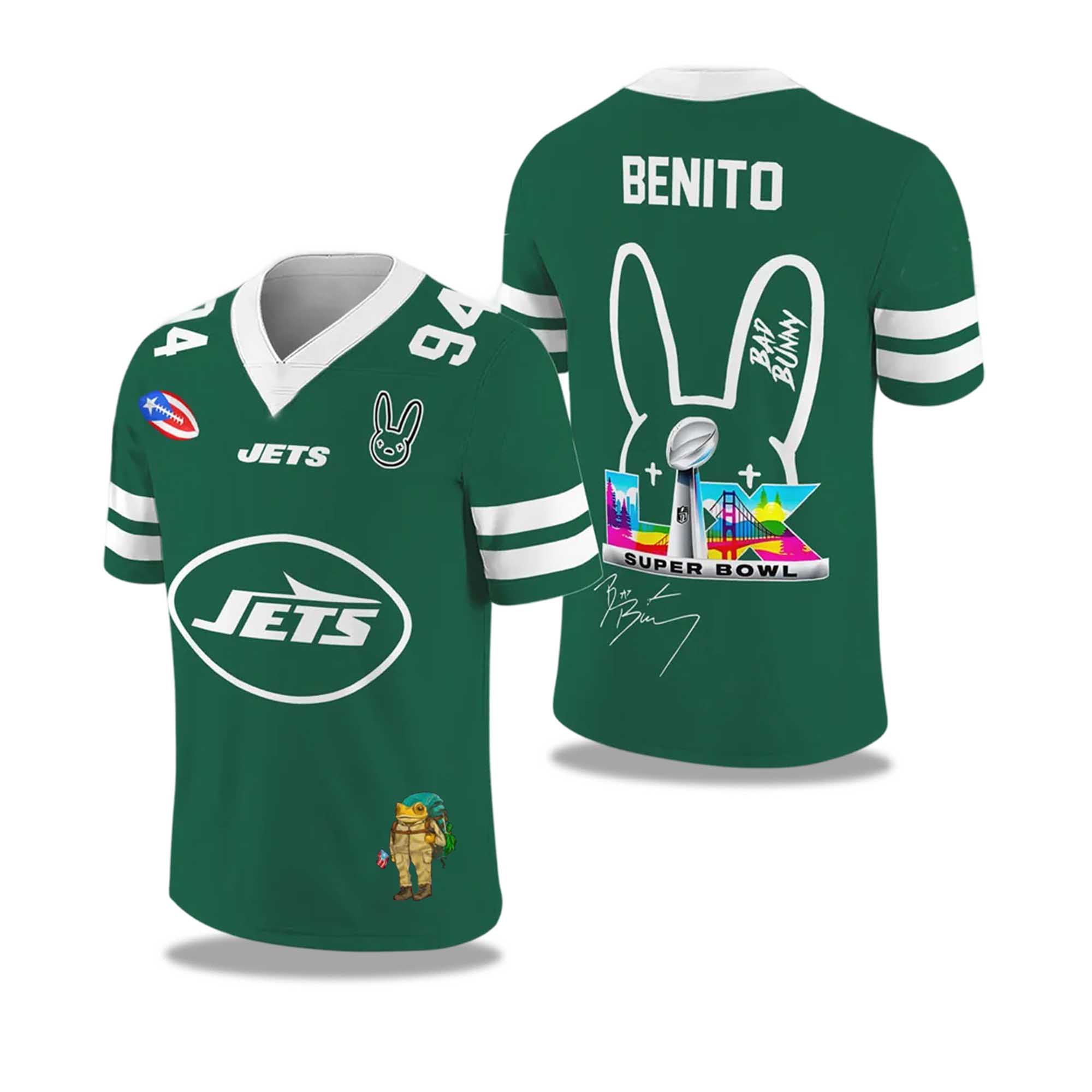 Jets Bad Bunny Bowl LX 2025 2026 Football Jersey Jets Bad Bunny Bowl LX 2025 2026 Football Jersey