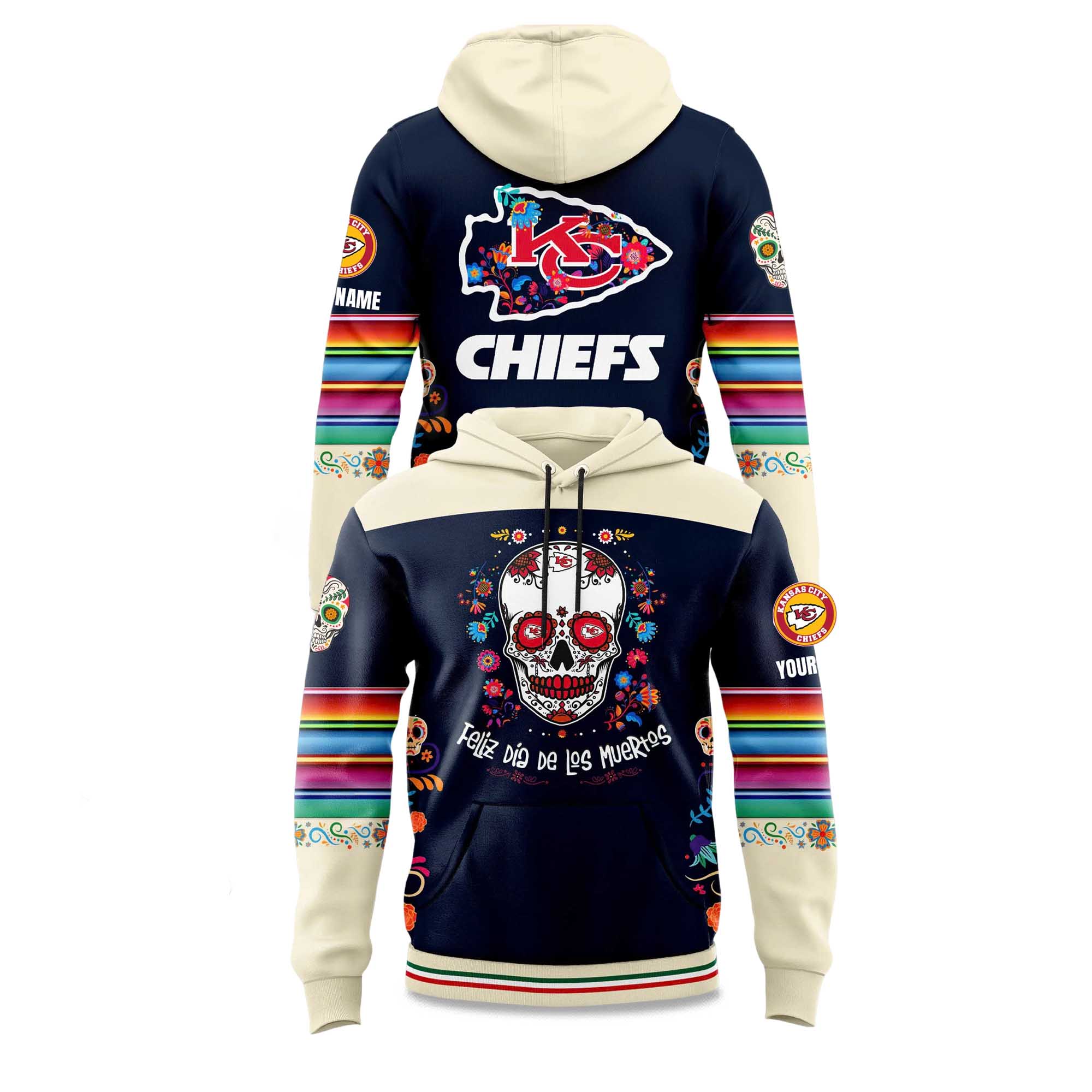 KC Chiefs Día de los Muertos Hoodie 2025 1 KC Chiefs Día de los Muertos Hoodie 2025 (1)