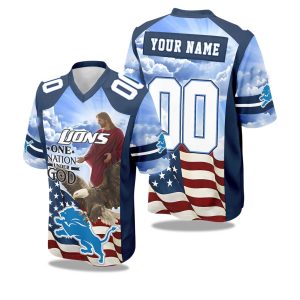 Lions One Nation Under God American 2025 Football Jersey 1