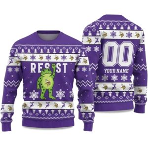 2025 Christmas Vikings Portland Frog Resist Ugly Sweater 1