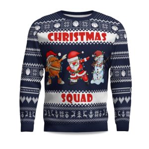 2025 Basketball Christmas Squad Ugly Christmas Sweater 1