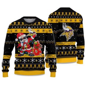2025 Vikings Santa Claus Ugly Christmas Sweater 1
