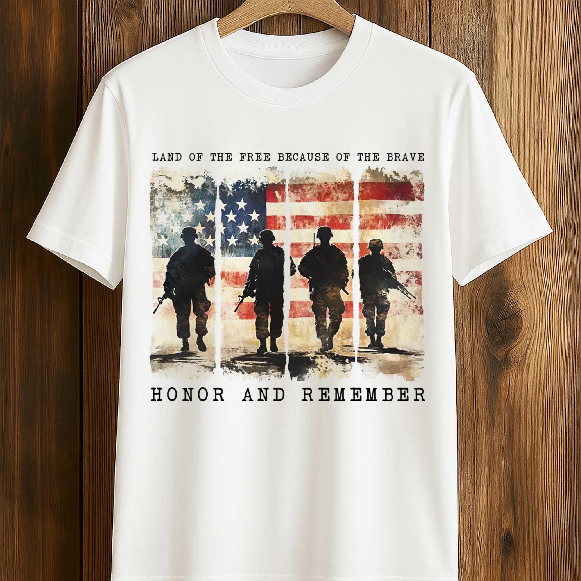 Land Off The Free Because Of The Brave Honor And Remember Shirt 1 Land Off The Free Because Of The Brave Honor And Remember Shirt