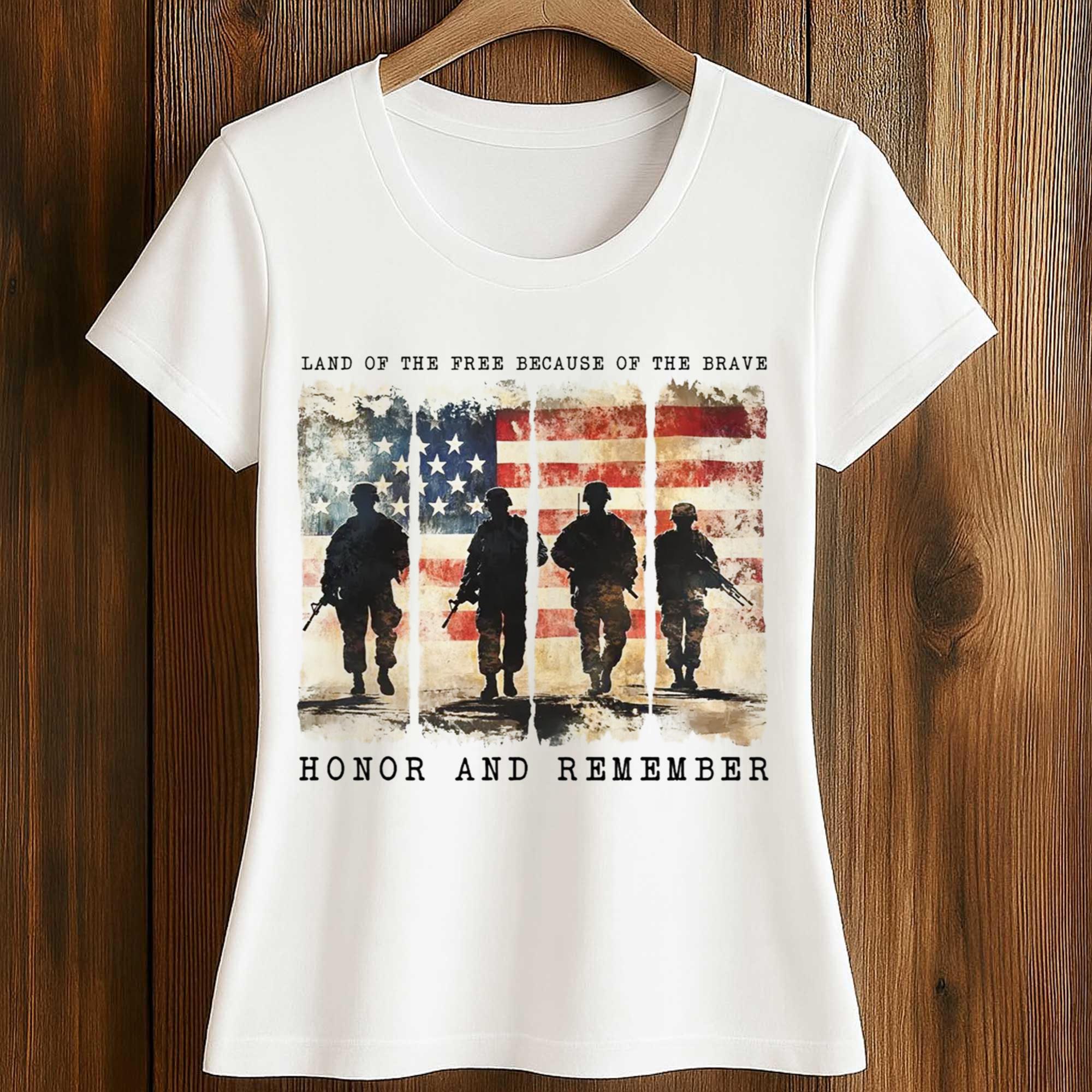 Land Off The Free Because Of The Brave Honor And Remember Shirt 2 Land Off The Free Because Of The Brave Honor And Remember Shirt