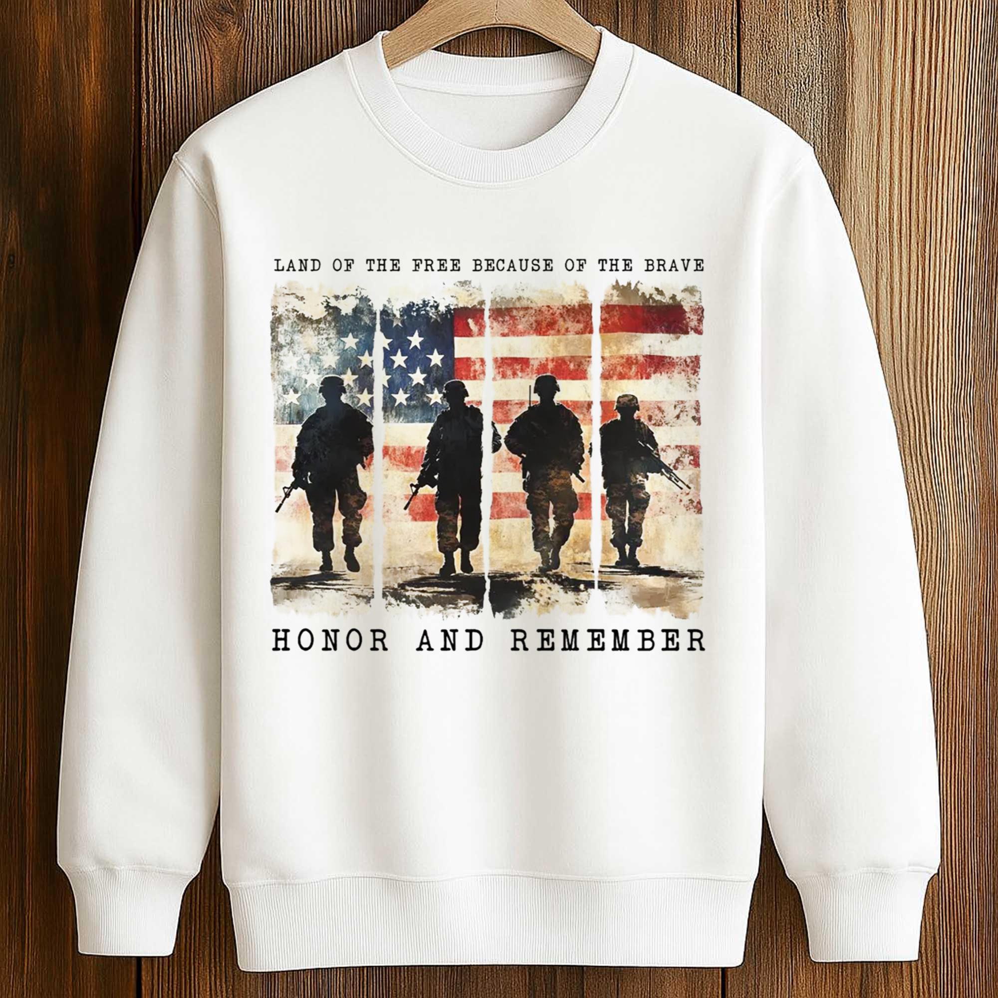 Land Off The Free Because Of The Brave Honor And Remember Shirt 3 Land Off The Free Because Of The Brave Honor And Remember Shirt