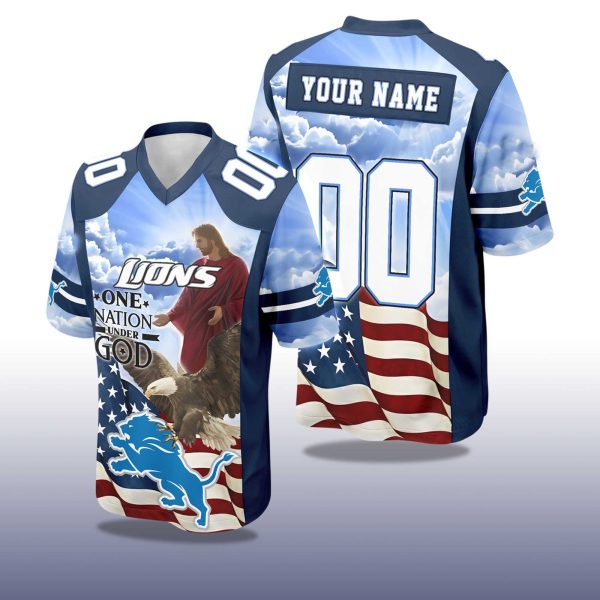 Lions One Nation Under God American 2025 Football Jersey 2