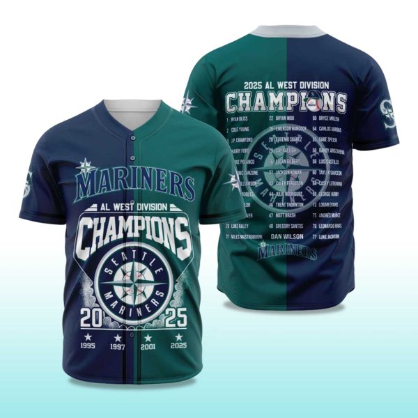 Mariners AL West Division Champions 2025 Jersey 2