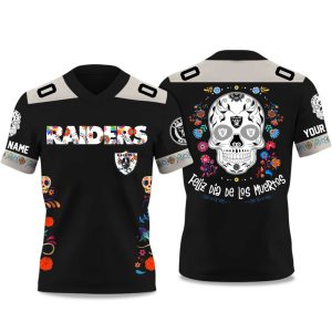 Raiders x Dia De Los Muerto 2025 V neck Short Sleeve Jersey