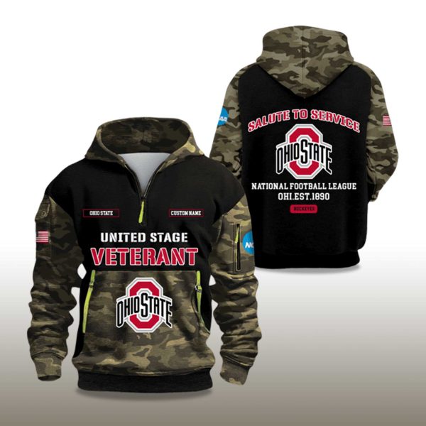 Ohio State Salute To Service 2025 Quarter Zip Hoodie 2
