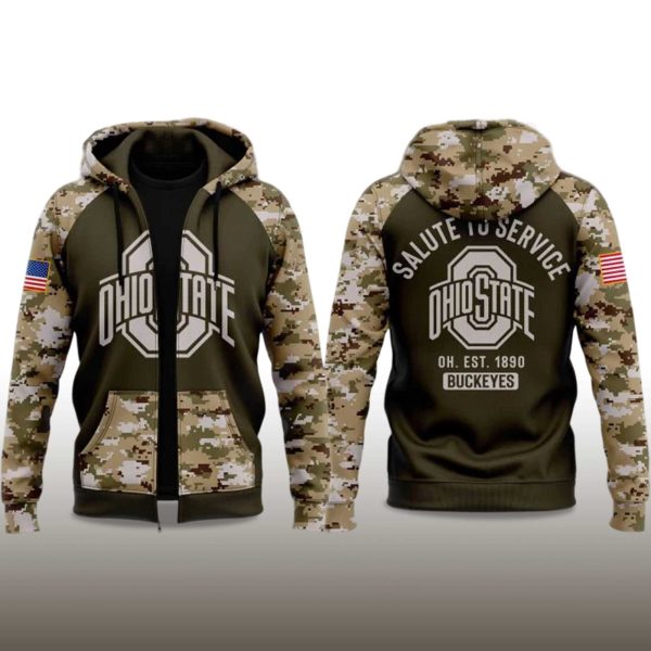 Ohio State Salute To Service 2025 Zip Hoodie