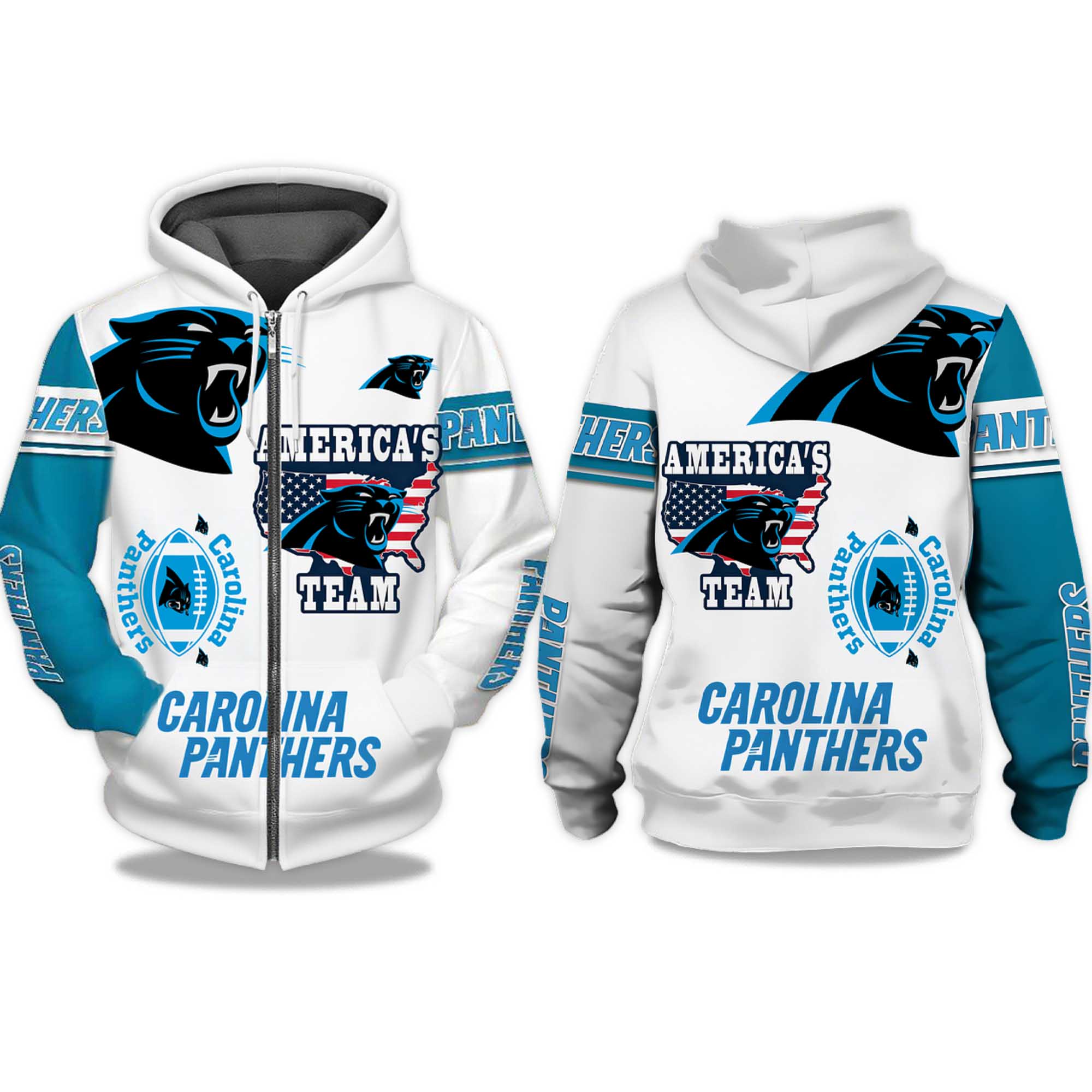Panthers America's Team Zip Hoodie