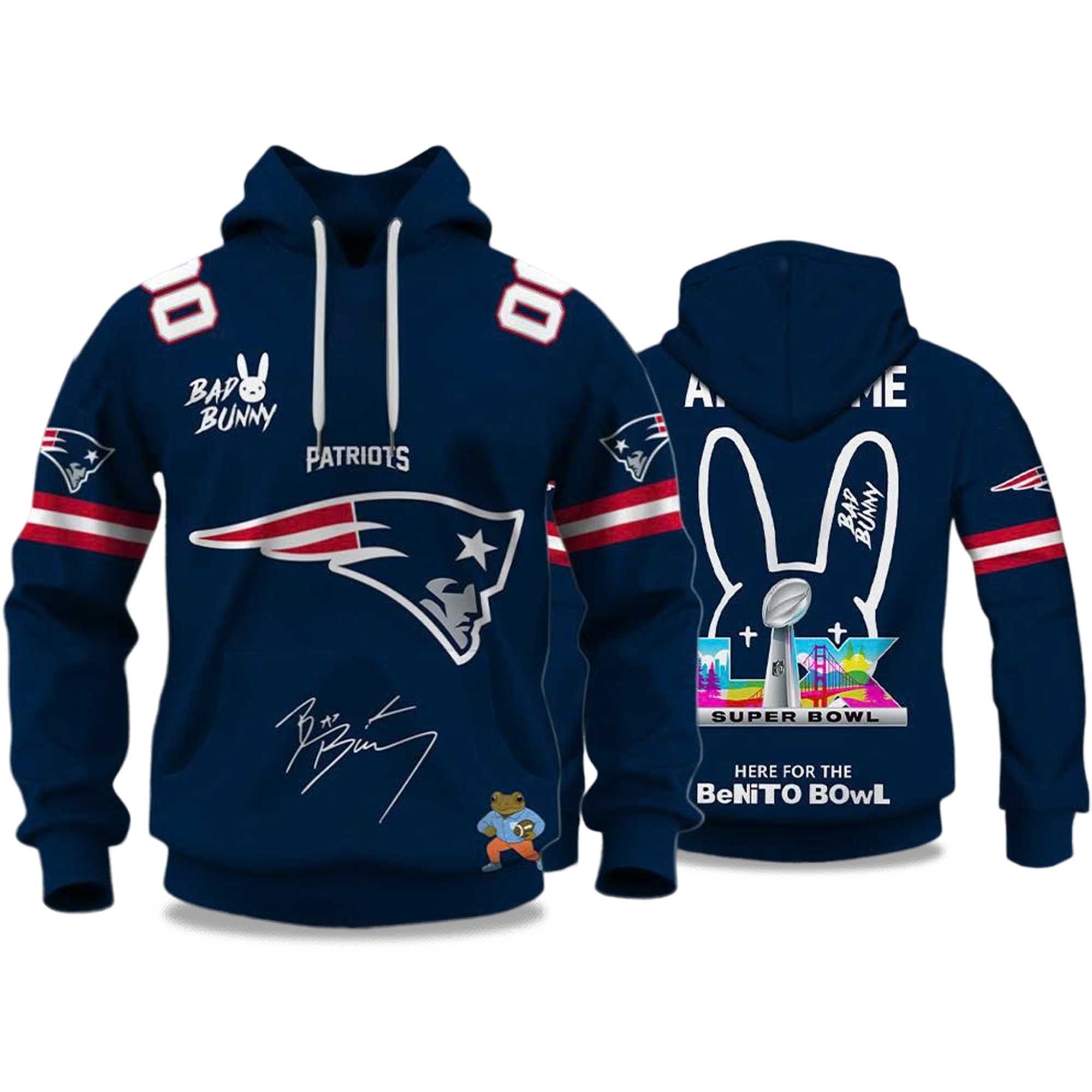 Patriots Bad Bunny Bowl LX 2026 Hoodie  Patriots Bad Bunny Bowl LX 2026 Hoodie