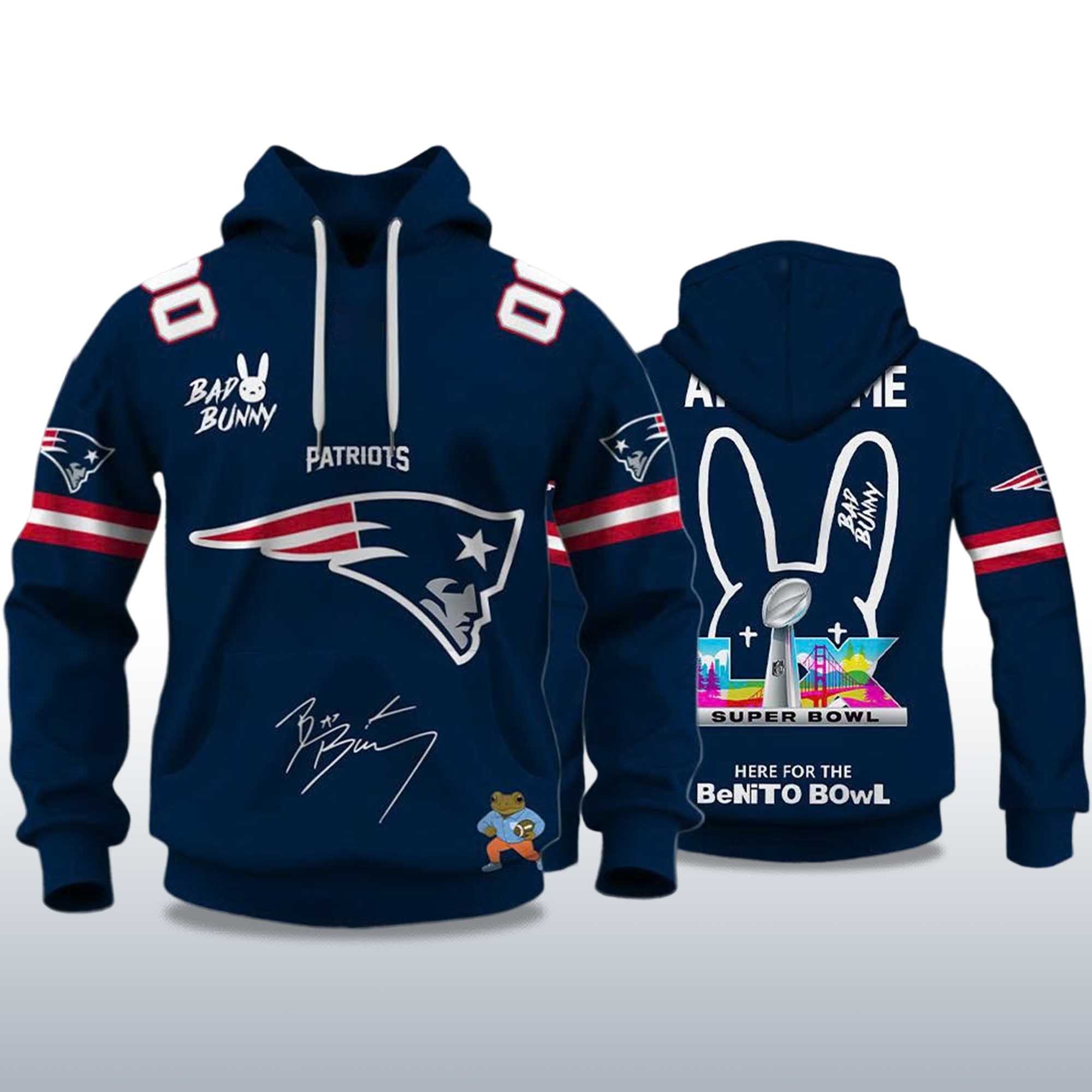 Patriots Bad Bunny Bowl LX 2026 Hoodie 2 Patriots Bad Bunny Bowl LX 2026 Hoodie 2
