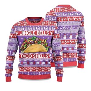 2025 Jingle Bells Taco Shells Ugly Christmas Sweater 1