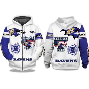 Ravens Americas Team Zip Hoodie 1