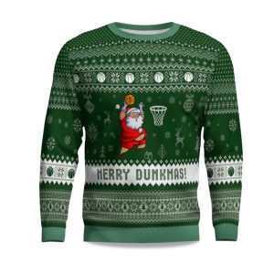 2025 Merry Dunkmas Basketball Ugly Christmas Sweater 1