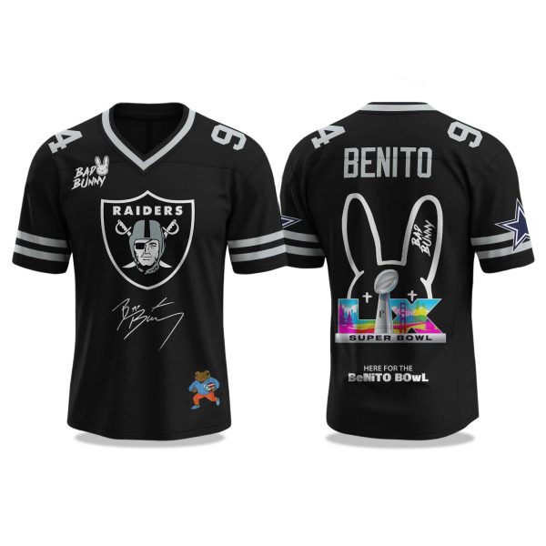 Raiders Bad Bunny Bowl LX 2025 2026 Jersey 1
