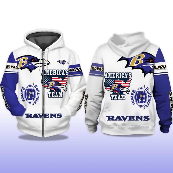Ravens Americas Team Zip Hoodie 2