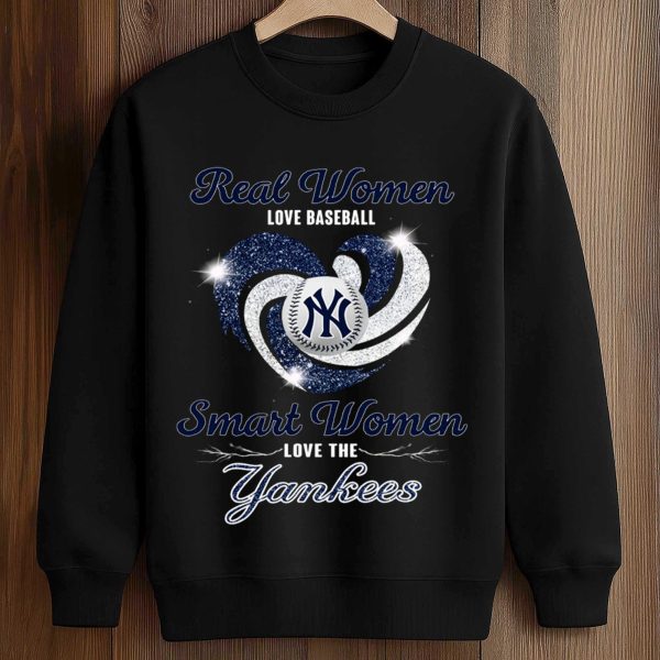 Real Women Love Baseball Smart Women Love The Yankees Shirt 3