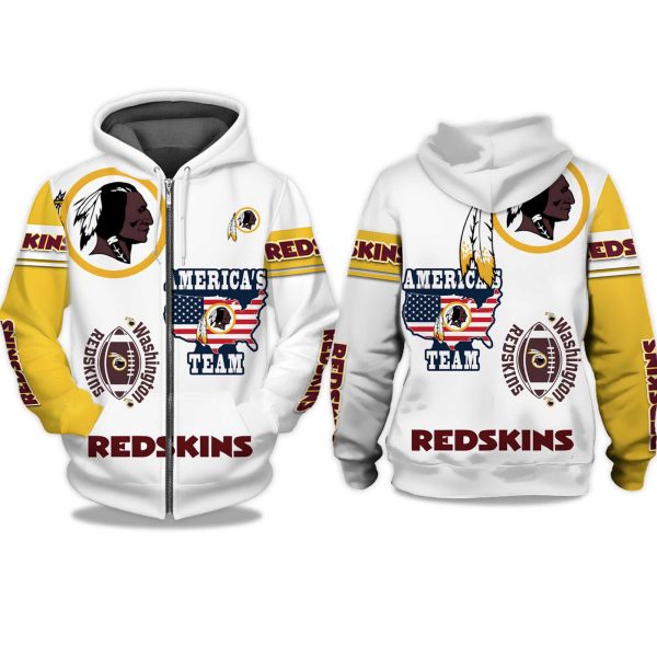 Redskins Americas Team Zip Hoodie 1