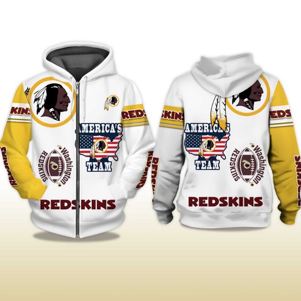 Redskins Americas Team Zip Hoodie 2