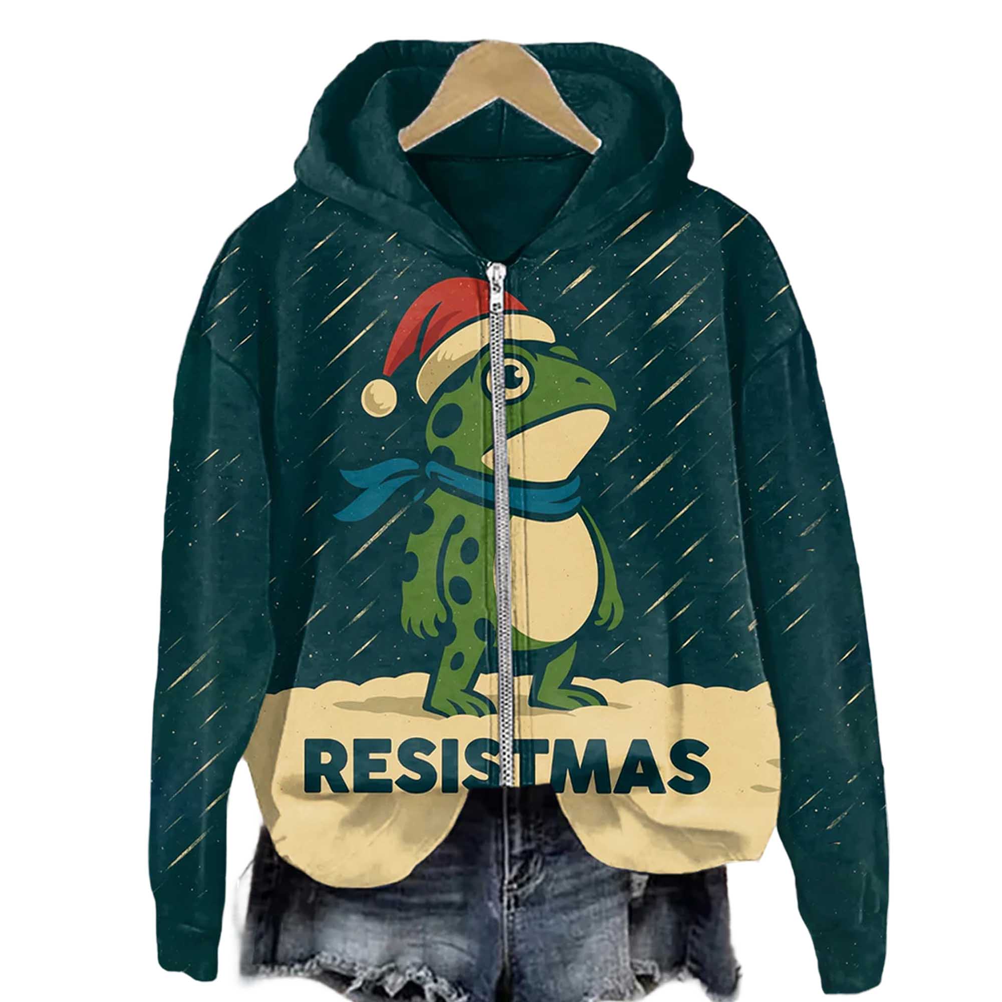 Resistmas Resist Portland Frog Zip Hoodie 1 Resistmas Resist Portland Frog Zip Hoodie