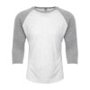 SOLID PREMIUM HEATHER SLEEVES/ HEATHER WHITE BODY