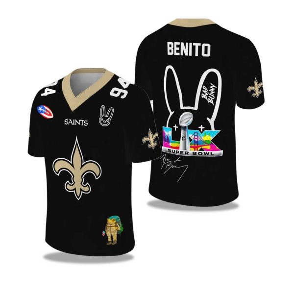Saints Bad Bunny Bowl LX 2025 2026 Football Jersey 1