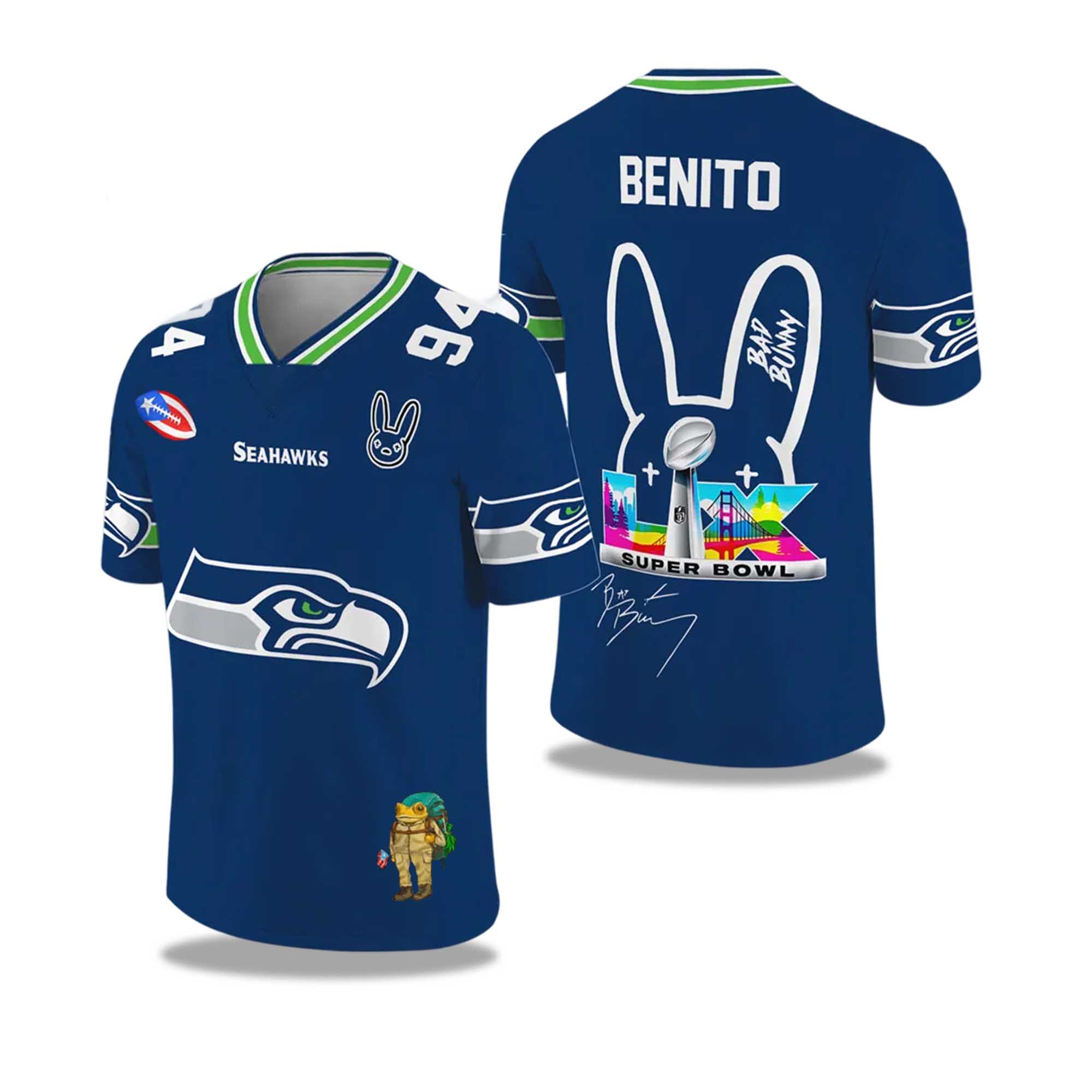 Seahawks Bad Bunny Bowl LX 2025 2026 Football Jersey Seahawks Bad Bunny Bowl LX 2025 2026 Football Jersey