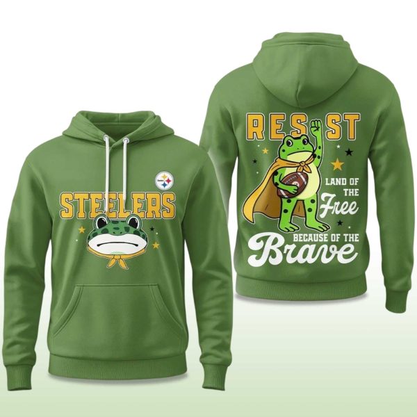 Steelers Land of the Free Because Of The Brave Resist Portland Frog Shirt