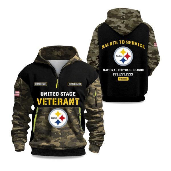 Steelers Salute To Service 2025 Quarter Zip Hoodie 1