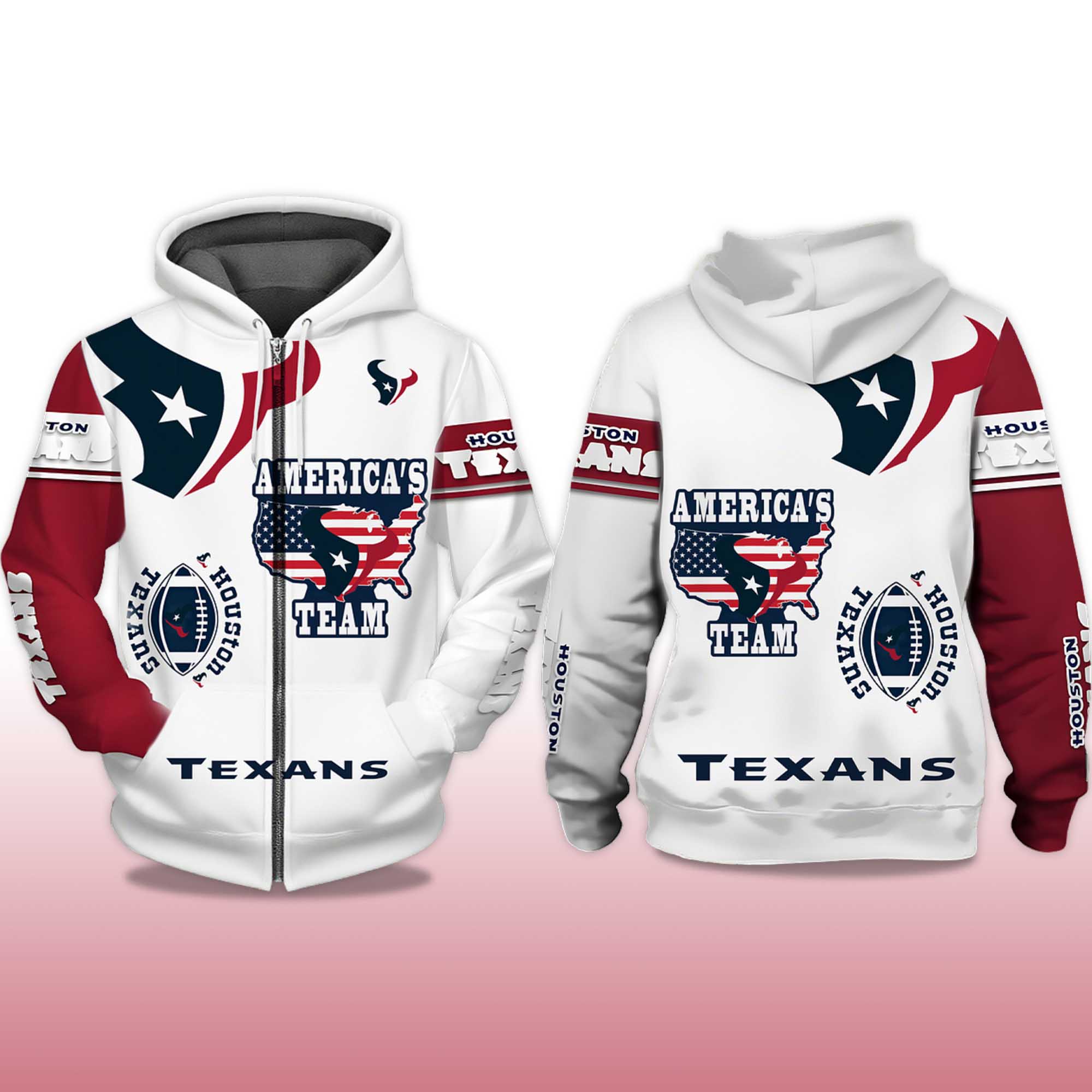 Texans America's Team Zip Hoodie 2 Texans Americas Team Zip Hoodie 2