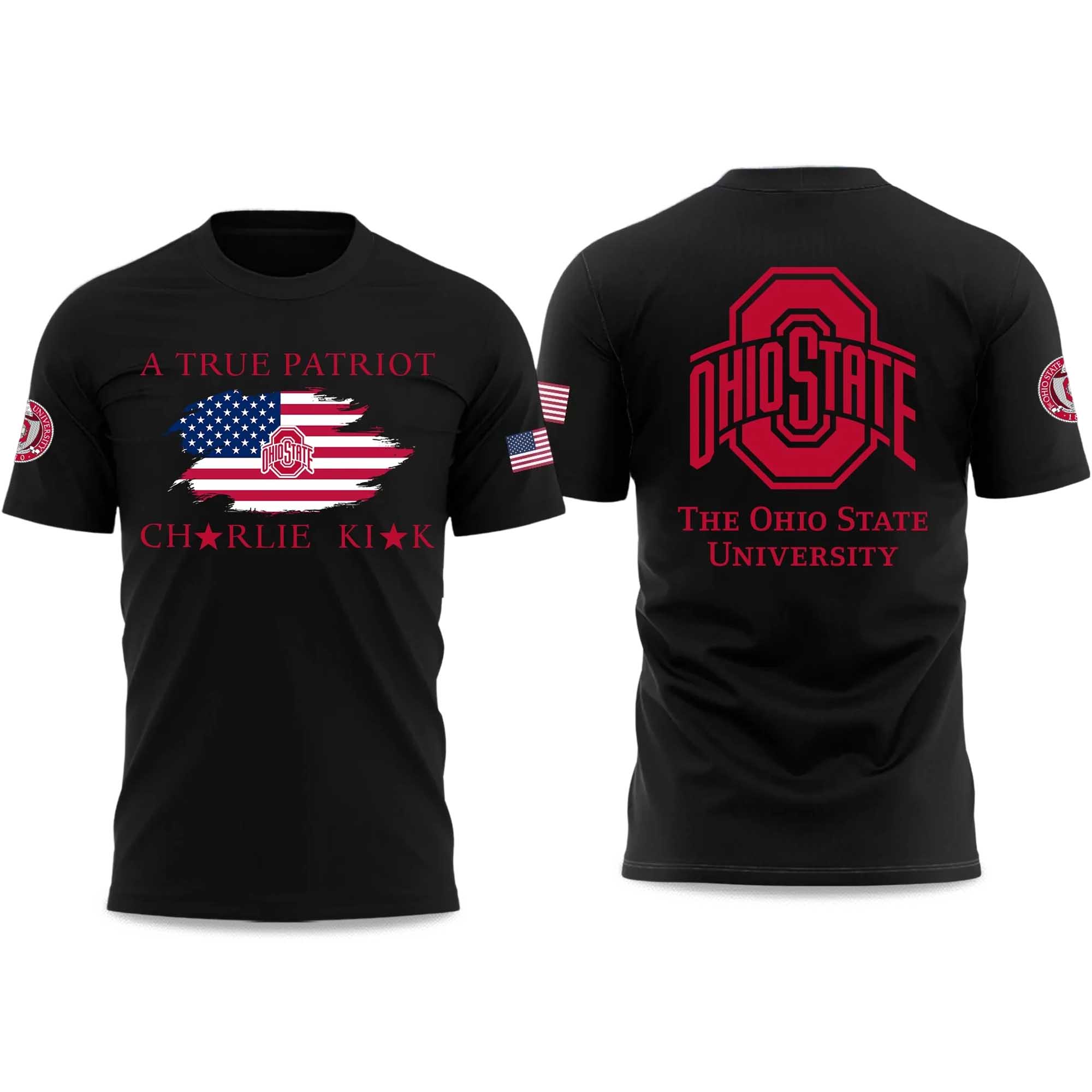 The Ohio State University A True Patriot Charlie Kirk 2025 Shirt 2 The Ohio State University A True Patriot Charlie Kirk 2025 Shirt (2)