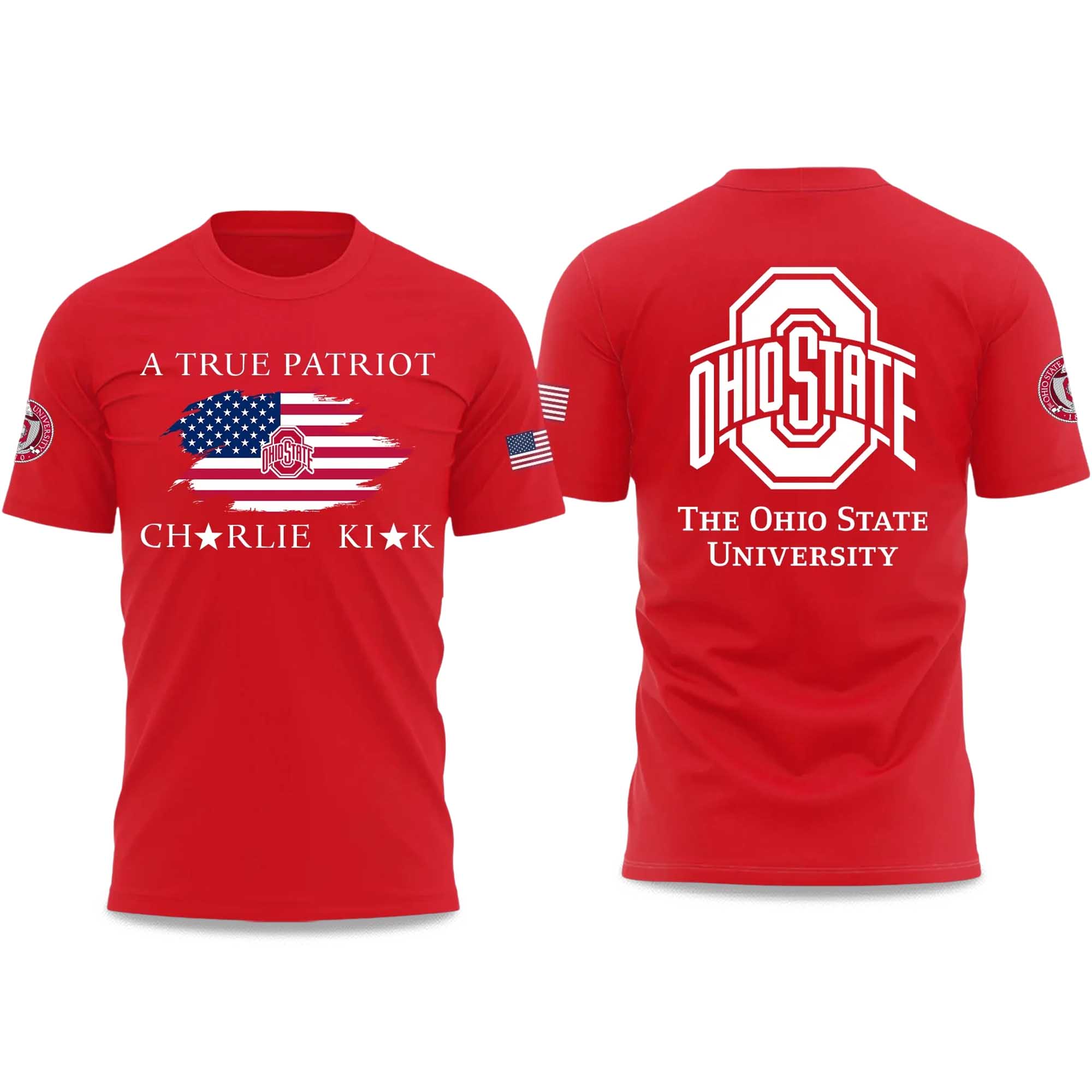 The Ohio State University A True Patriot Charlie Kirk 2025 Shirt 3 The Ohio State University A True Patriot Charlie Kirk 2025 Shirt (3)