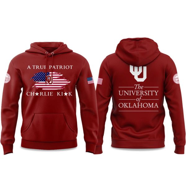 The University Of Oklahoma A True Patriot Charlie Kirk 2025 Hoodie 2