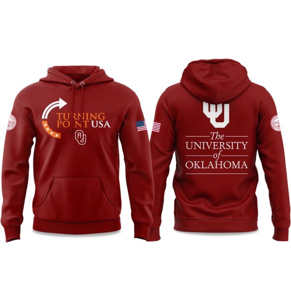 The University Of Oklahoma Turning Point USA 2025 Hoodie 2